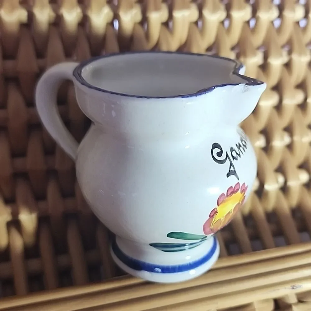 Vintage Handpainter Small Pitcher/Creamer Souvenir Gandria Switzerland